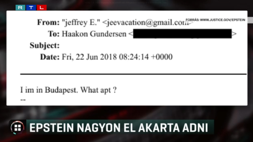 Forrás: RTL Budapesti ingatlan és Orbán Viktor neve is előkerült az Epstein-aktákban