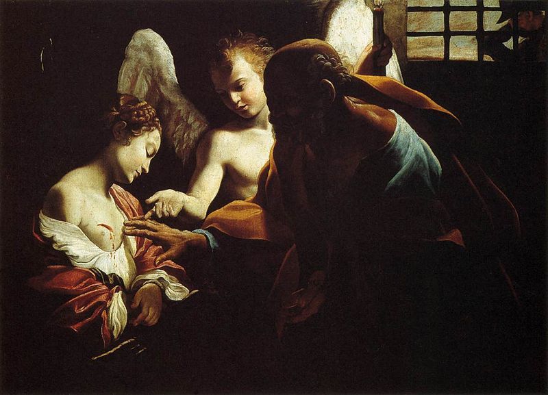 Szent Ágota levágott mellei, 1614 Festő: Lanfranco, Giovanni