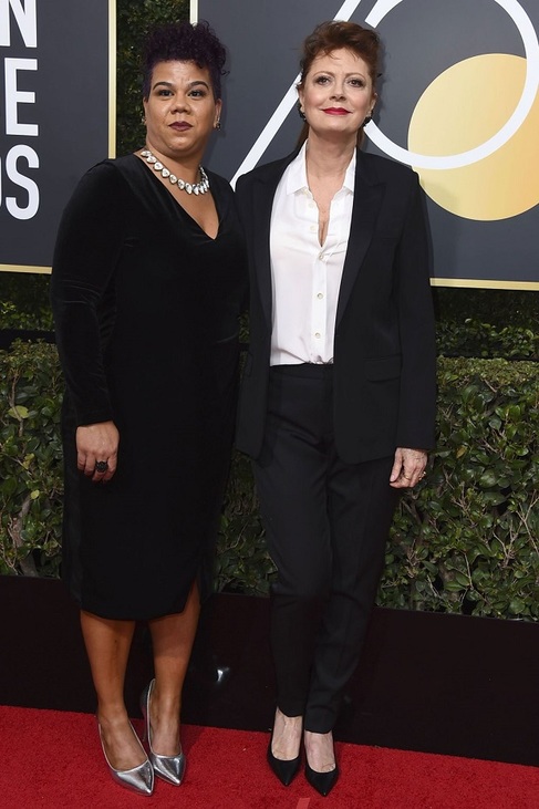 Rosa Clemente aktivista és Susan Sarandon Saint Laurent kosztümben