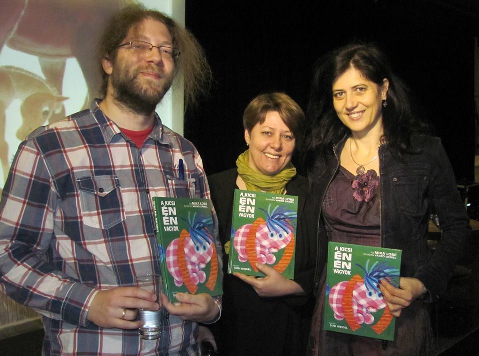 Dani, Gabi és Berg Judit egy Dani által fordított remek verses mesekönyv bemutatóján